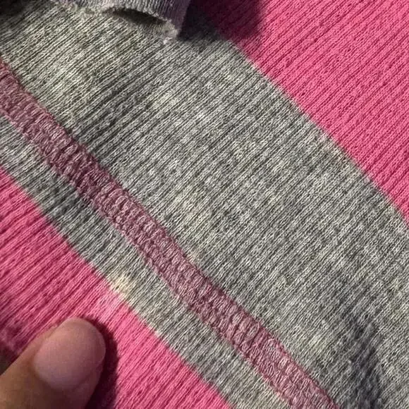 university of pink striped henley long sleeve - Picture 4 of 7